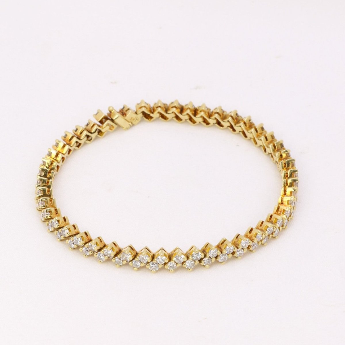 Bracelet Rivière De Diamants Or Jaune 4,8 Carats