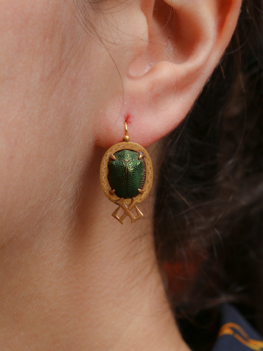 Scarab Sleeper Earrings-photo-2