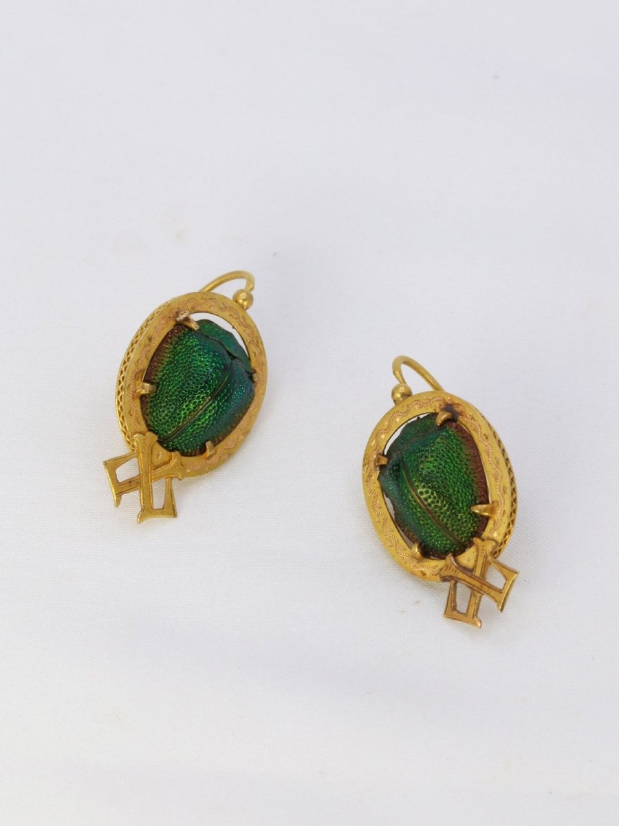 Scarab Sleeper Earrings-photo-3