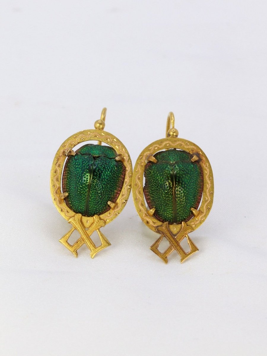 Scarab Sleeper Earrings-photo-4