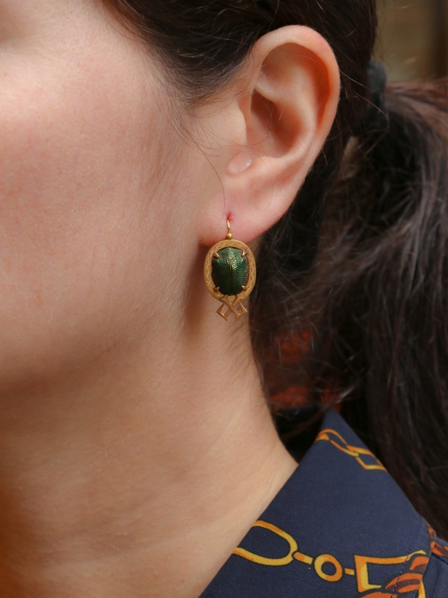 Scarab Sleeper Earrings-photo-1