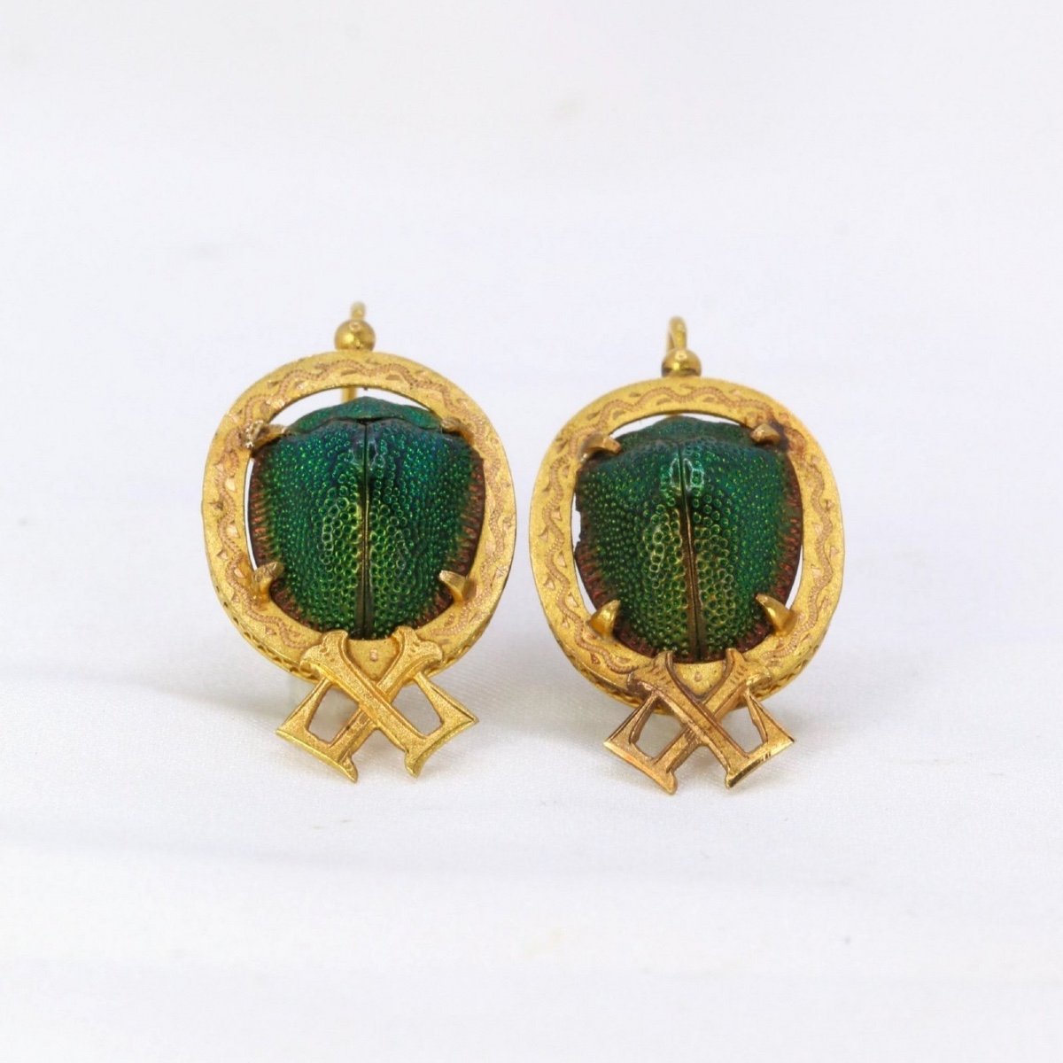 Scarab Sleeper Earrings