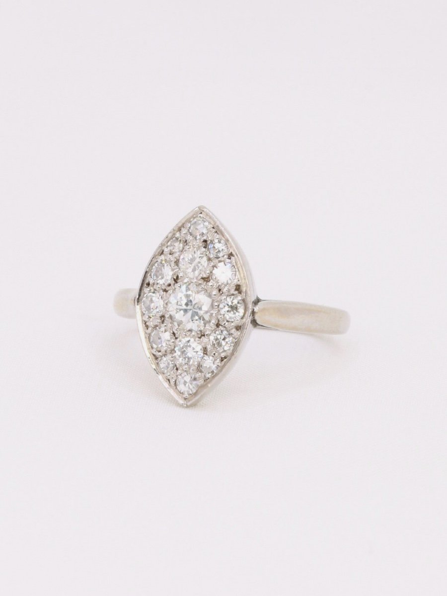 Marquise Ring White Gold Diamonds 1 Ct-photo-3