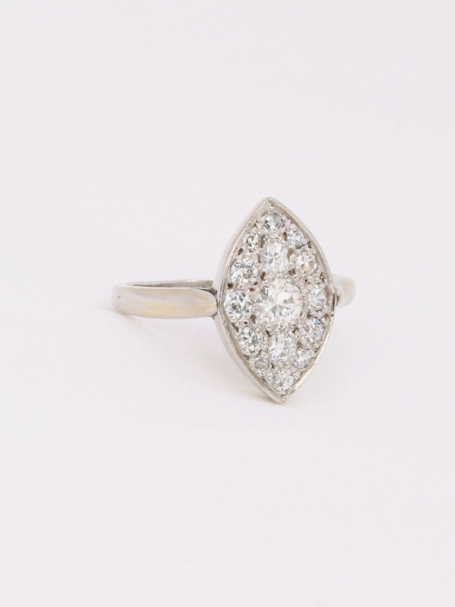 Marquise Ring White Gold Diamonds 1 Ct-photo-4