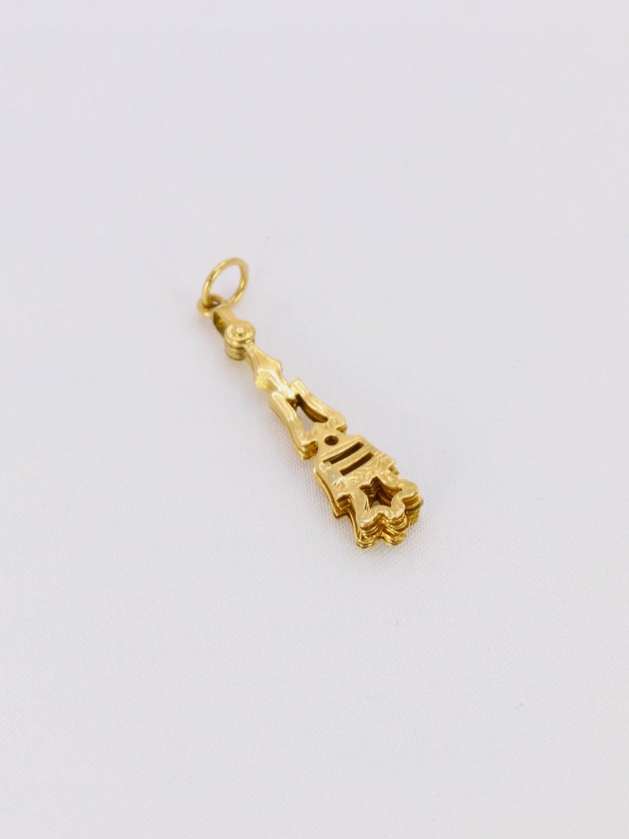 Yellow Gold Fan Pendant-photo-3