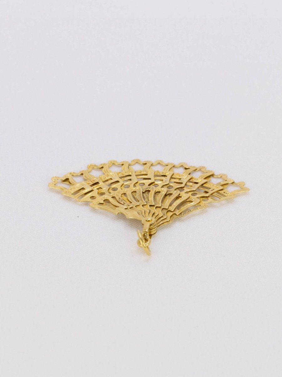 Yellow Gold Fan Pendant-photo-2