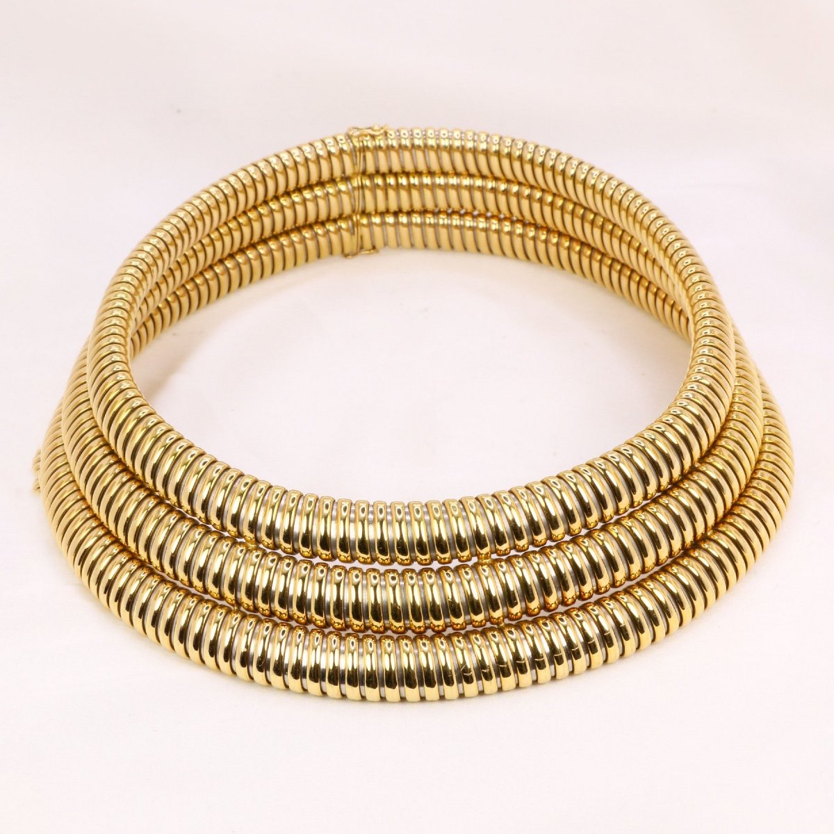 Cartier Vintage Tubogas Yellow Gold Necklace Africa Model