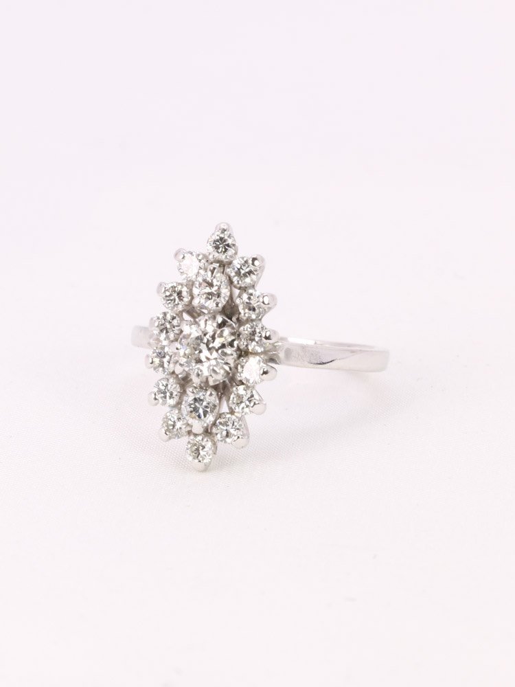 Bague Marquise Or Blanc Diamants-photo-3