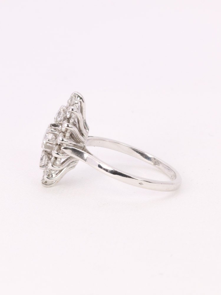 Bague Marquise Or Blanc Diamants-photo-4