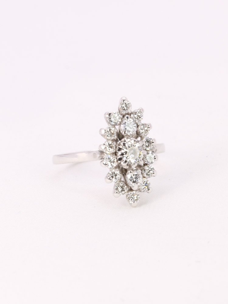 Bague Marquise Or Blanc Diamants-photo-3