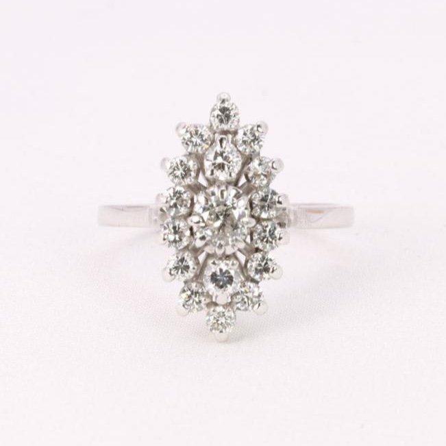 Bague Marquise Or Blanc Diamants