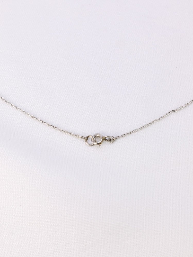 Art Deco Necklace White Gold Platinum Diamonds-photo-3