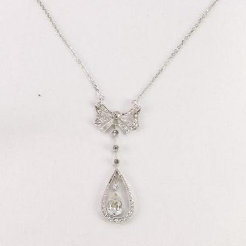 Belle Epoque Knot Necklace White Gold Diamonds