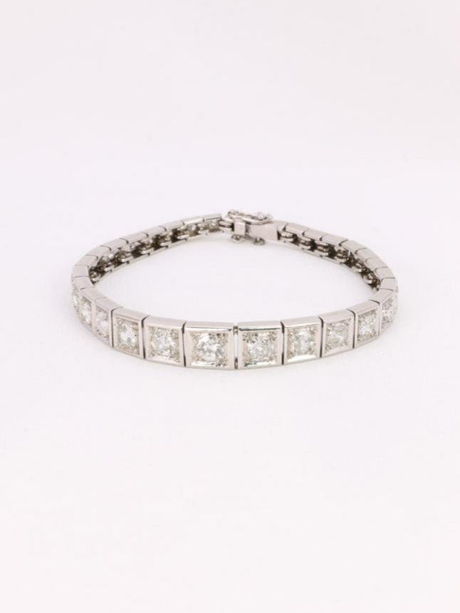 Art Deco Platinum Bracelet Diamonds 3.5 Ct-photo-3