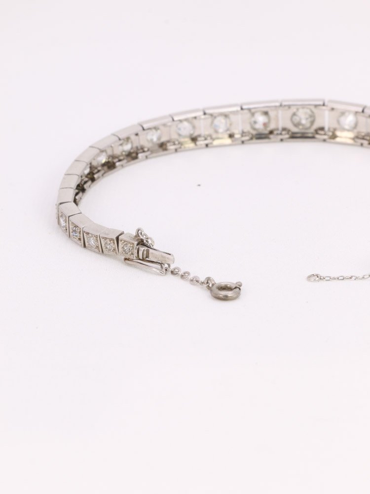 Art Deco Platinum Bracelet Diamonds 3.5 Ct-photo-7