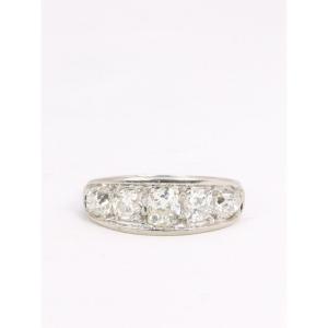 Belle Epoque Garter Ring In Platinum And Old Cut Diamonds