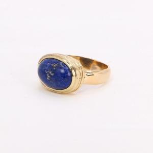 Vintage Lapis Lazuli Ring Yellow Gold