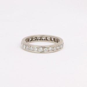 White Gold Wedding Band With Old Cut Diamonds 0.7ct