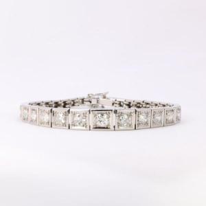 Art Deco Platinum Bracelet Diamonds 3.5 Ct