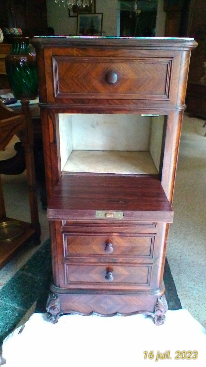 Rosewood Nightstand With Drawers-photo-1