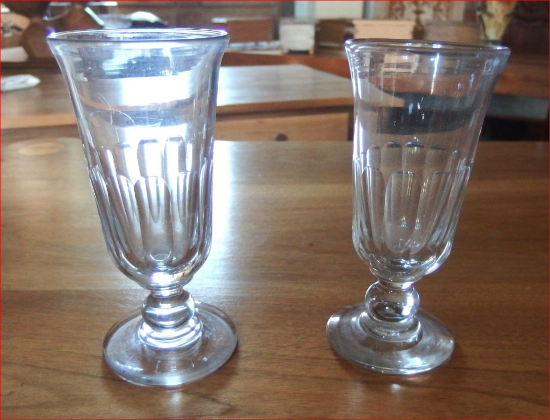 Deux grands  Verres  Et Cinq Cuillères à Absinthe Fin 19 ème Siècle.-photo-3