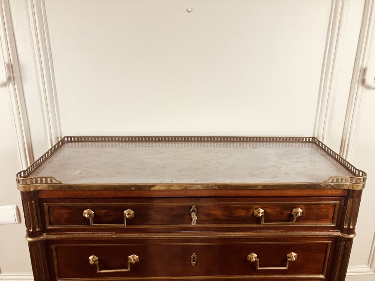 Chest Of 7 Drawers In Mahogany, 18th Century-photo-1