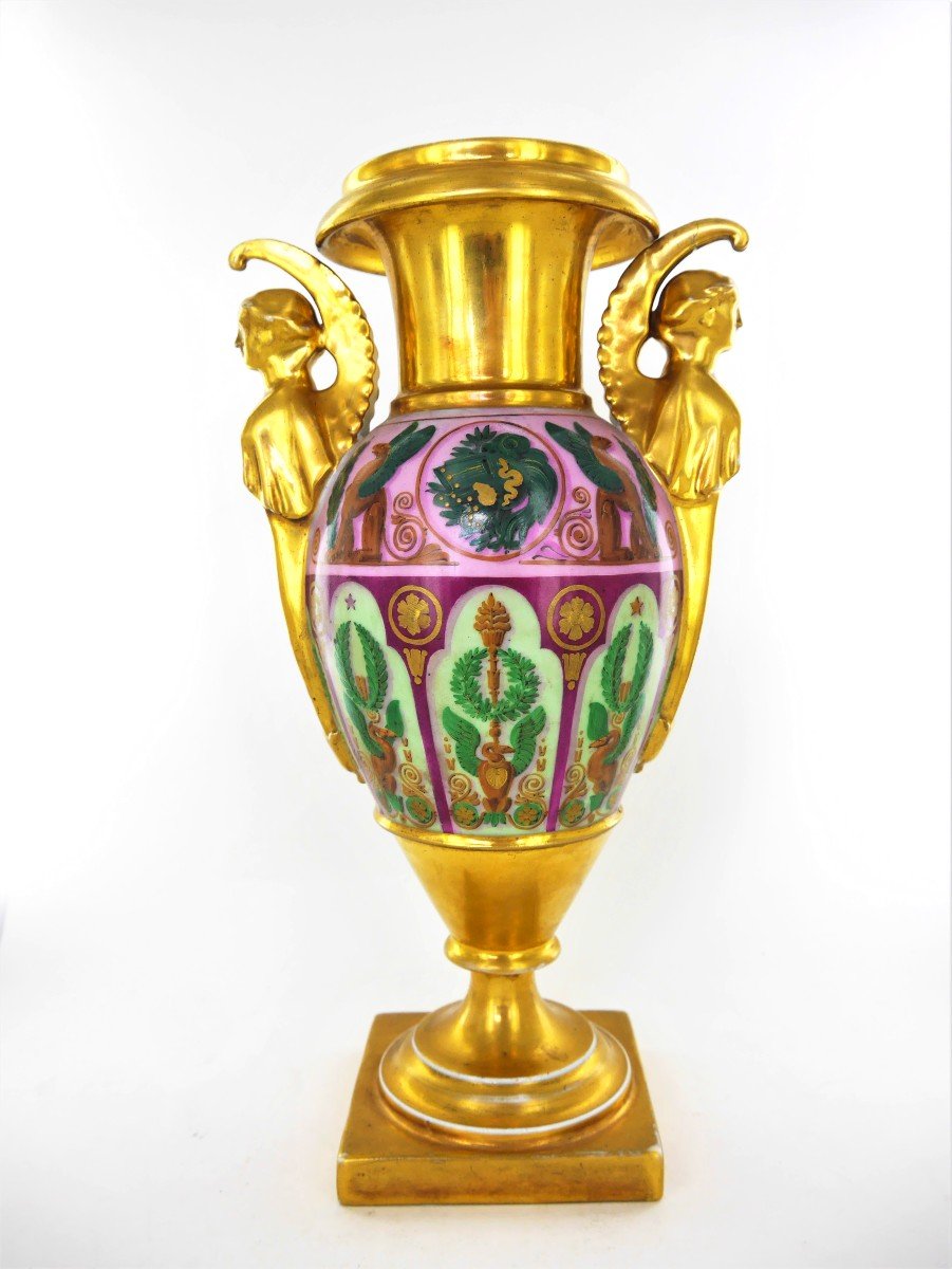 An Empire Vase In Paris Porcelain, Early 19th Century-photo-3