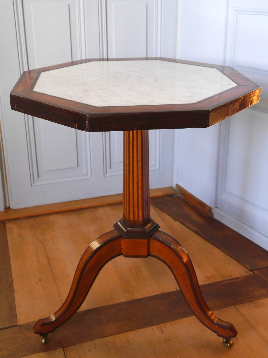 Neoclassical Pedestal Table, 19th Century-photo-4