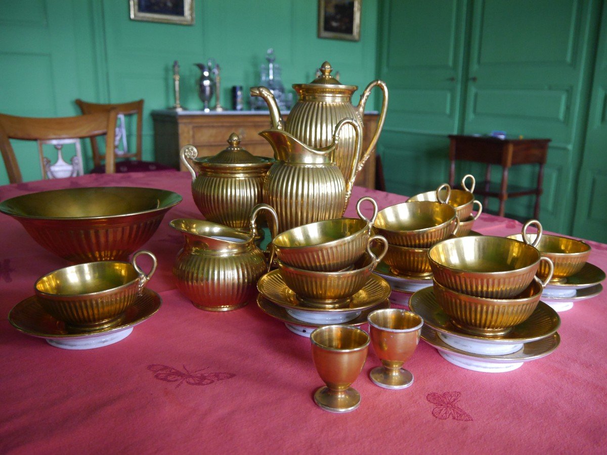 An Empire Style Porcelain Coffee Service, Feuillet Manufacture, Early 19th Century-photo-3