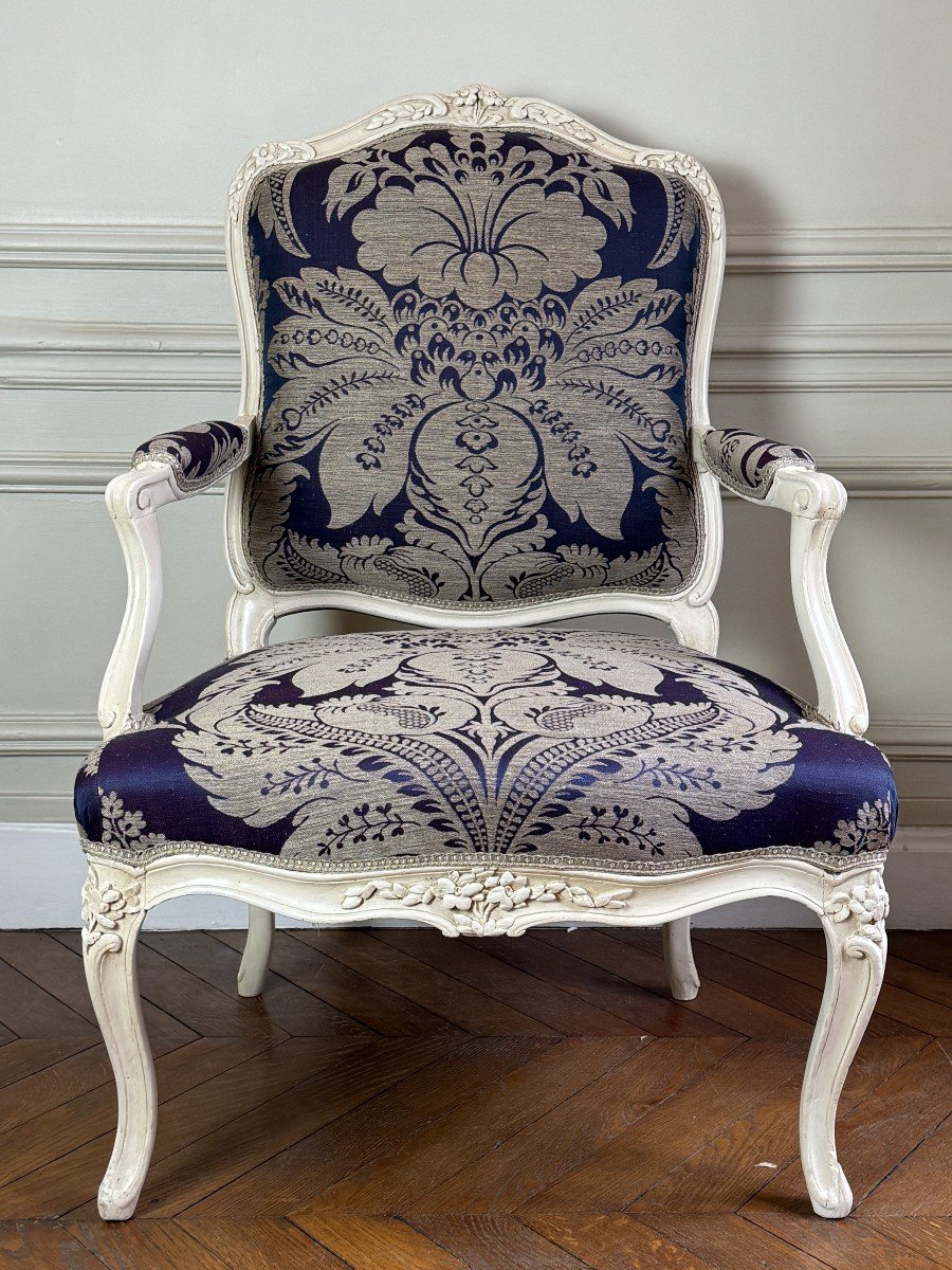 Fauteuil à La Reine d'époque Louis XV Par Falconnet-photo-2