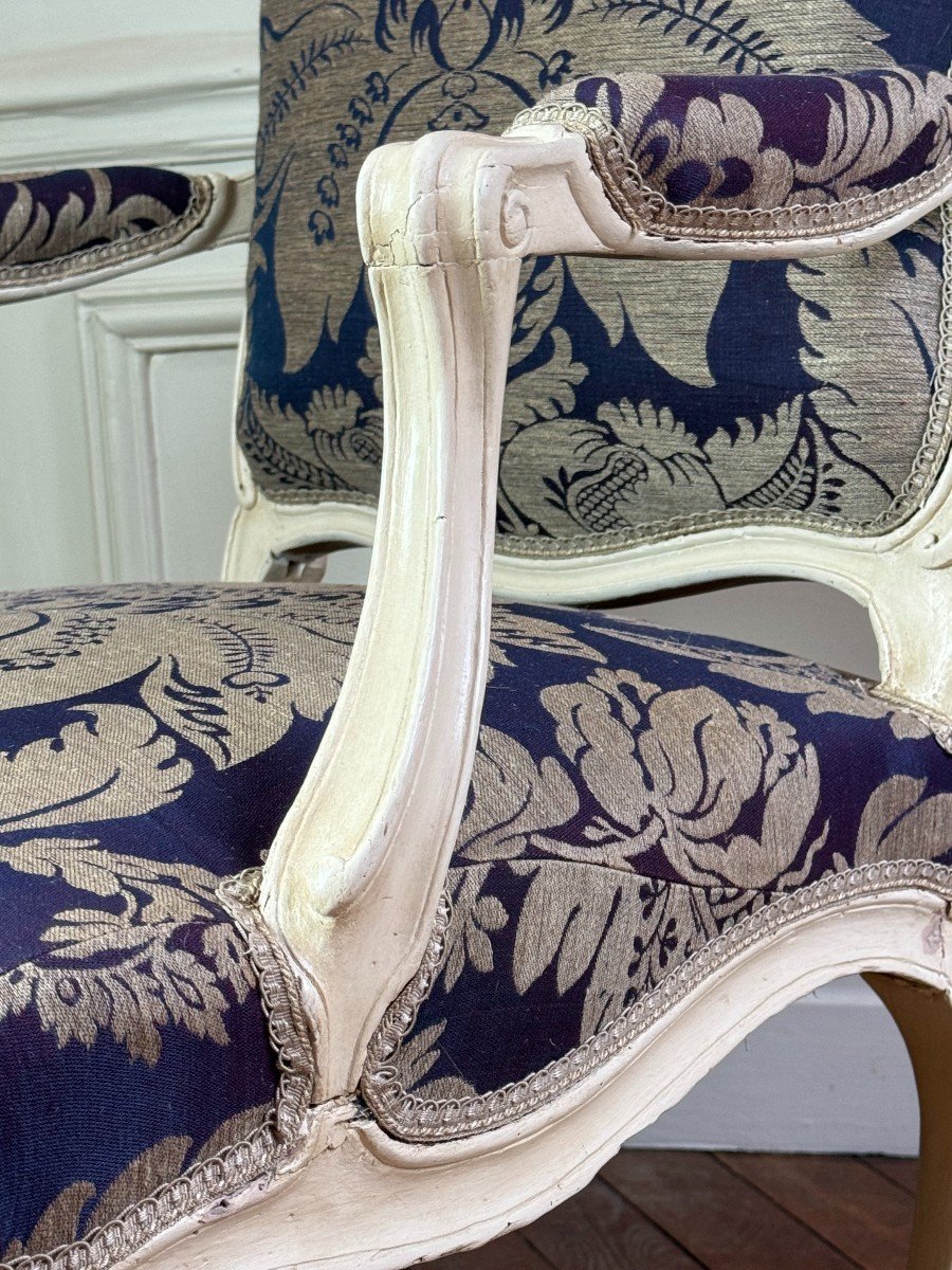 Fauteuil à La Reine d'époque Louis XV Par Falconnet-photo-3