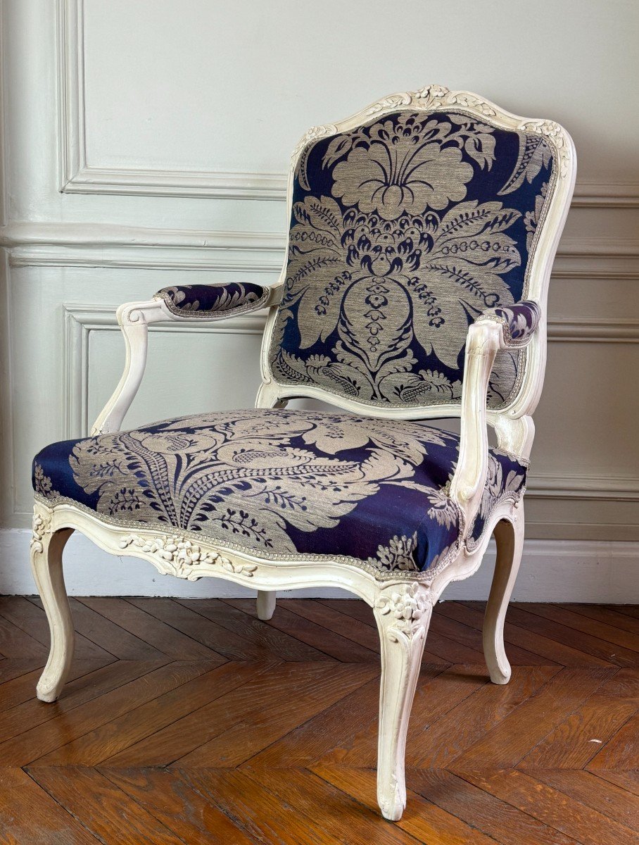 Fauteuil à La Reine d'époque Louis XV Par Falconnet-photo-5