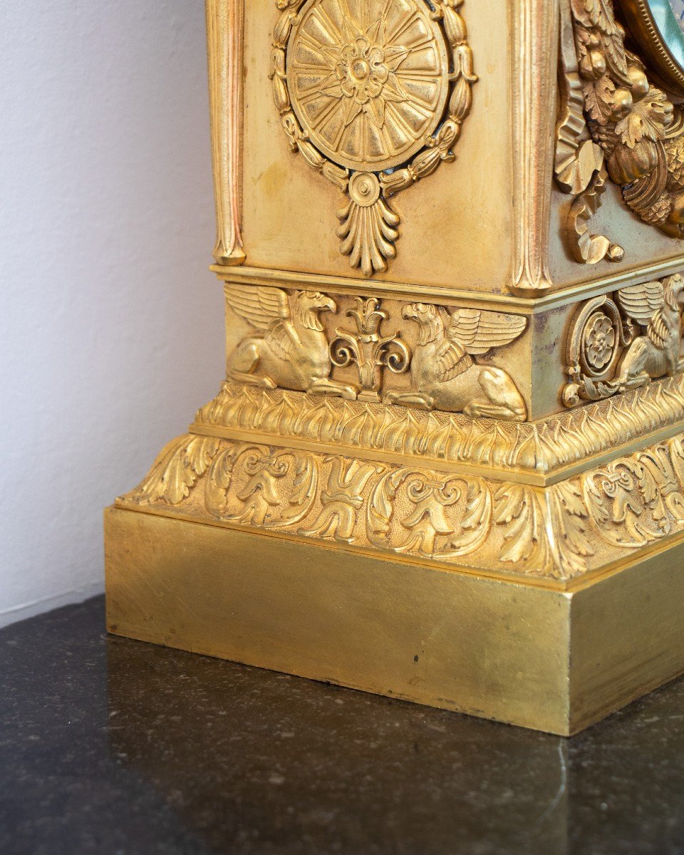 A Large Empire Style Borne Clock, Early 19th Century-photo-2