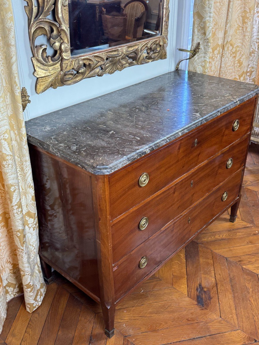 Commode Louis XVI En Acajou Par Montigny, XVIIIe-photo-1