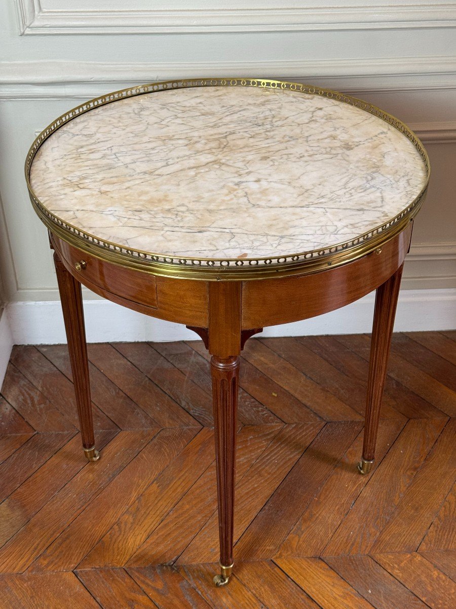 Table Bouillotte d'époque Louis XVI Avec Son Bouchon, XVIIIe-photo-1