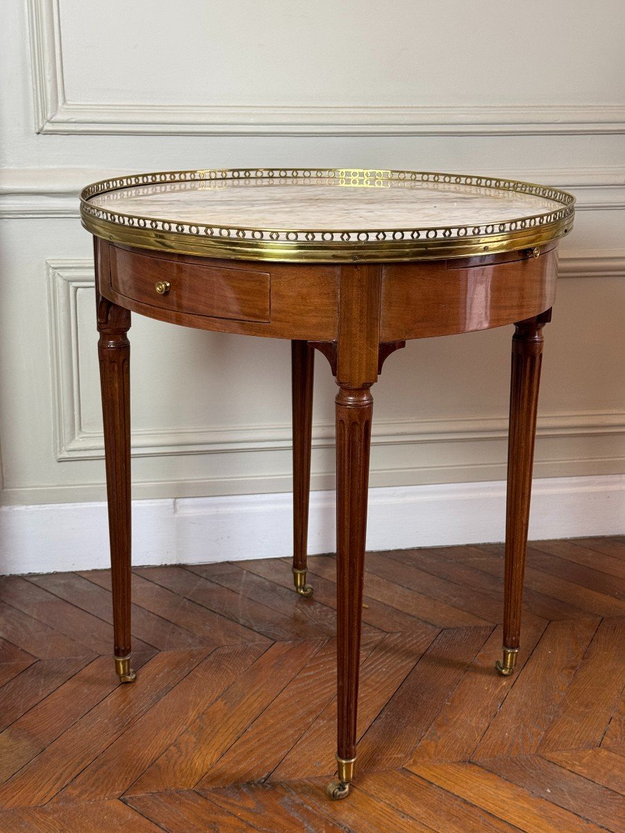 Table Bouillotte d'époque Louis XVI Avec Son Bouchon, XVIIIe-photo-4