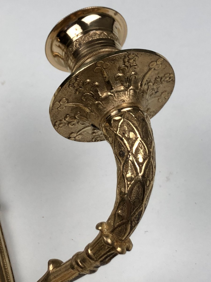 Pair Of Empire Sconces, 19th Century-photo-3