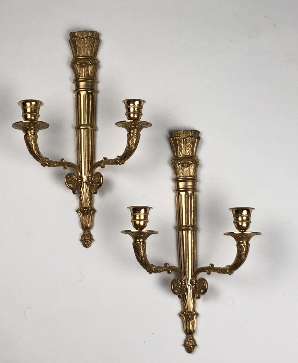 Pair Of Empire Sconces, 19th Century