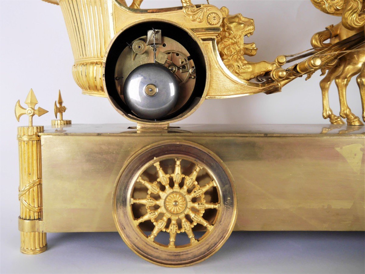 Clock "the Chariot Of Telemachus", Empire Period, Early 19th Century-photo-2