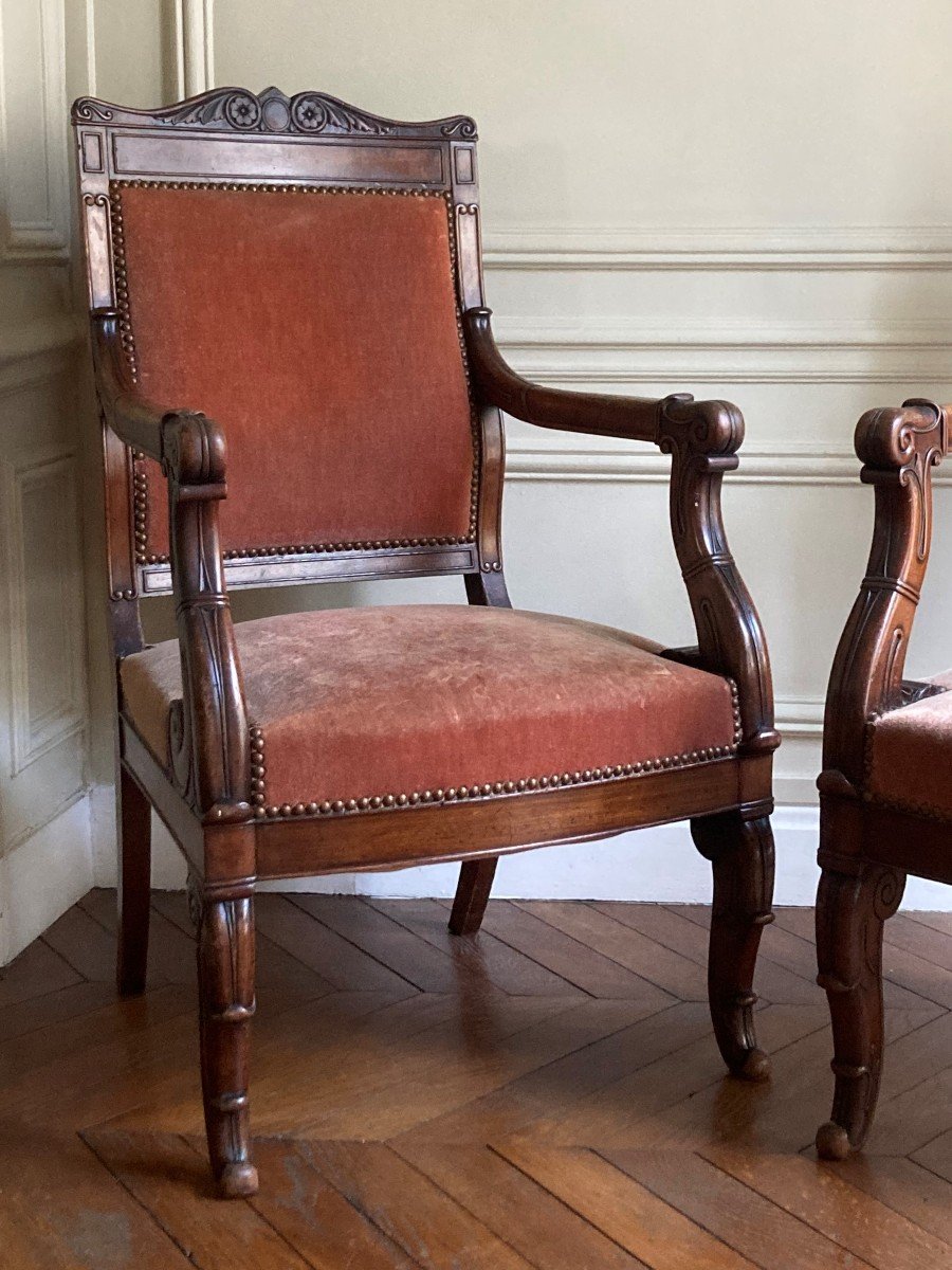 Paire De Fauteuils Par Jeanselme, XIXe-photo-2