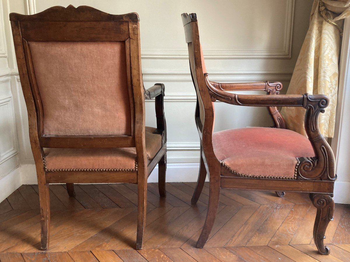 Pair Of Armchairs By Jeanselme, 19th Century-photo-1