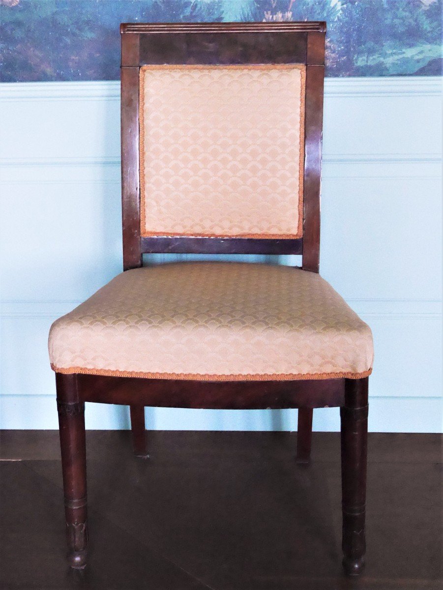 Suite Of 4 Empire Period Chairs, Early 19th Century-photo-3