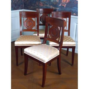 Suite Of 4 Empire Period Chairs, Early 19th Century