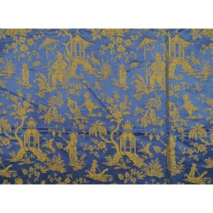 Louis XVI Fabric With Decorations Of Chinese, Birds And Pagodas