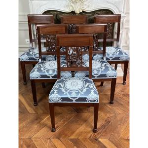 A Suite Of 6 Mahogany Chairs, Early 19th Century
