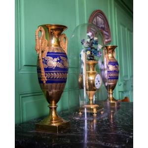 Pair Of Paris Porcelain Vases, 19th Century