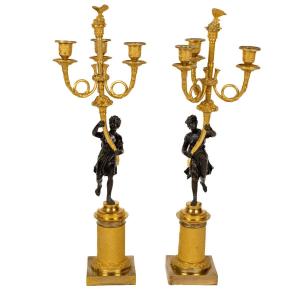 Pair Of Empire Period Candelabra, Early 19th Century