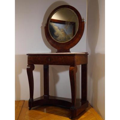 Dressing Table In Mahogany, Empire Style Of The 19th Century