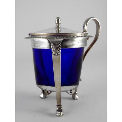 Mustard Pot In Silver By Jean-baptiste-claude Odiot, Empire Style, 19th Century