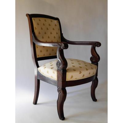Mahogany Armchair Of Louis-philippe Period, 19th Century